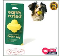Dog Ball Interactive Fetch Toy Medium Large Natural Rubber Yellow UK