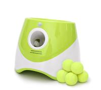 Dog Ball Launcher, Automatic Fetch Machine with 6 Tennis Balls, 3 Adjustable Distances 10-30 Ft, Interactive Toy for Small and Medium Dogs