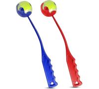 Dog Ball Launcher, Tennis Ball Thrower with Ergonomic Handle, Blue and Red, Pet Exercise and Training Toy, Long Distance Fetch Stick.1 pc random colour.