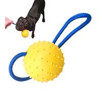 Dog Ball With A Rope | Durable Elastic Solid Rubber Ball For Fetch, Catch, Throw And Tug Of War | Bite Resistant Dogs Toy | Training Balls Launchers Squeaky, Chew Toyfor Breed & Small Do-gs