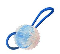 Dog Ball with Rope - Durable Rubber Bouncing Sphere 6x6cm Pet Interactive Chew Toy Strong Nylon Traction Rope Training Rob