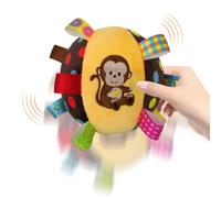 Dog Ball With Straps - PP Fabric Cotton 16 X 16 X 16cm | Squeaky Plush Interactive Chewer | Puppy Chew Toys |Interactive Puppy Toys For Travel Reduce Boredom Beach Pool Park Yard Home Garden Indoor O