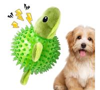 Dog Ball with Tip: Textured Play Ball, Squeaky Animal Toy, Floating Rubber with Soft Plush Core | For Small Medium Large Puppies Canine Exercise Between