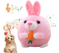Dog Balls Cute Animal-shaped Interactive Dog Toys That Can Jump, Sing & Speak USB Rechargeable Zippered Washable Plush Dog Toys to Keep Them Busy, Rabbit