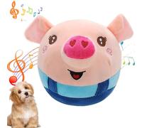 Dog Balls Dog Toys for Boredom, Cute Animal-shaped Interactive Dog Toys, That Can Jump, Sing & Speak USB Rechargeable Zippered Washable Plush Moving Dog Toy to Keep Them Busy, Pig