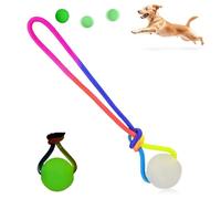 Dog Balls - Glow in the Dark with Rope - Rubber Balls for Dogs Fetch Balls for Physical Training Small and Large Breeds, Stimulating Boredom, Keeps Them Busy