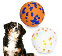 Dog Balls Tennis Ball Toys 2 Pack Dog Toys For Aggressive Chewers Indestructible Durable Teething Chew Bouncy Safe Balls Dogs Floating For Water Toy Fetch Pet Ball For Large Medium Dogs(White+Orange)
