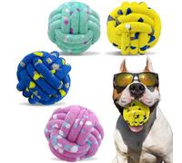 Dog Balls Tennis Ball Toys Dog Toy for Aggressive Chewers Indestructible Teething Chew Toys Water Toy Fetch Ball for Dogs (4 Pack)