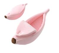 Dog Banana Bed Portable Eye-Catching Half-Open Lid Design, Short Plush