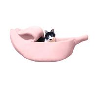 Dog Banana Bed Short Plush Fabric Eye-Catching Yellow Sleep Nest