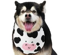 Dog Bandana - Adjustable Cow Pattern Waterproof Handkerchief, Pet Supplies, Soft Material, Comfortable Design | Lightweight Construction Washable Material Easy To Me