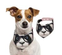 Dog Bandana Baby Panda with Glasses Pet Scarf Adjustable Pets Bandanas Washable Double-Sided Pets Neckerchief Cotton Triangle Bib Dog Scarfs Cats Scarves for Puppy Costume Accessories Small