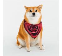 Dog Bandana Beautiful Red Rose Dog Scarf Adjustable Pet Bandanas for Dogs Christmas Pets Scarf Triangle Bibs Kerchief Soft Breathable Puppy Bandana for Small Medium Large Cats Pet