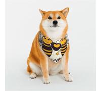 Dog Bandana Bee Love Honey Dog Scarf Adjustable Pet Bandanas for Dogs Christmas Pets Scarf Triangle Bibs Kerchief Soft Breathable Puppy Bandana for Small Medium Large Cats Pet