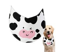 Dog Bandana Bib - Waterproof Adjustable Cow Pattern Drool Towel Scarf, Absorbent Pet Neckwear Accessory | Fashion Pet Clothing Accessory For Everyday Wear Holiday Dressing Christmas Easte