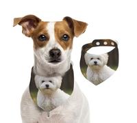 Dog Bandana Bichon Frise Dog Pet Scarf Adjustable Pets Bandanas Washable Double-Sided Pets Neckerchief Cotton Triangle Bib Dogs Scarfs Cats Scarves for Puppy Costume Accessories Small