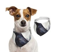 Dog Bandana Black Crow Pet Scarf Adjustable Pets Bandanas Washable Double-Sided Pets Neckerchief Cotton Triangle Bib Dogs Scarfs Cats Scarves for Puppy Costume Accessories Small