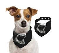 Dog Bandana Black Shark Head Pet Scarf Adjustable Pets Bandanas Washable Double-Sided Pets Neckerchief Cotton Triangle Bib Dog Scarfs Cats Scarves for Puppy Costume Accessories Medium