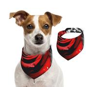 Dog Bandana Black White and Red Roses Pet Scarf Adjustable Pets Bandanas Washable Double-Sided Pets Neckerchief Cotton Triangle Bib Dog Scarfs Cats Scarves for Puppy Costume Accessories Large