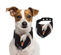 Dog Bandana Black White Swan Love Heart Pet Scarf Adjustable Pets Bandanas Washable Double-Sided Pets Neckerchief Cotton Triangle Bib Dog Scarfs Cats Scarves for Puppy Costume Accessories Large