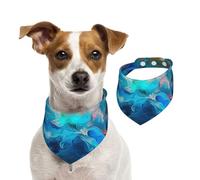 Dog Bandana Blue Aesthetic Color Splash Pet Scarf Adjustable Pets Bandanas Washable Double-Sided Pets Neckerchief Cotton Triangle Bib Dog Scarfs Cats Scarves for Puppy Costume Accessories Medium