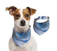 Dog Bandana Blue and White Rose Pet Scarf Adjustable Pets Bandanas Washable Double-Sided Pets Neckerchief Cotton Triangle Bib Dog Scarfs Cats Scarves for Puppy Costume Accessories Medium