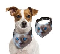 Dog Bandana Blue Eyed Cat Pet Scarf Adjustable Pets Bandanas Washable Double-Sided Pets Neckerchief Cotton Triangle Bib Dog Scarfs Cats Scarves for Puppy Costume Accessories Medium