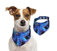 Dog Bandana Blue Octopus Pet Scarf Adjustable Pets Bandanas Washable Double-Sided Pets Neckerchief Cotton Triangle Bib Dog Scarfs Cats Scarves for Puppy Costume Accessories Medium