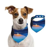 Dog Bandana Blue Sunset Pet Scarf Adjustable Pets Bandanas Washable Double-Sided Pets Neckerchief Cotton Triangle Bib Dog Scarfs Cats Scarves for Puppy Costume Accessories Large