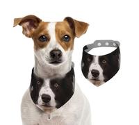 Dog Bandana Border Collie Pet Scarf Adjustable Pets Bandanas Washable Double-Sided Pets Neckerchief Cotton Triangle Bib Dog Scarfs Cats Scarves for Puppy Costume Accessories Medium