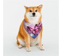 Dog Bandana Butterflies Dog Scarf Adjustable Pet Bandanas for Dogs Christmas Pets Scarf Triangle Bibs Kerchief Soft Breathable Puppy Bandana for Small Medium Large Cats Pet