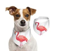 Dog Bandana Cartoon Flamingo Pet Scarf Adjustable Pets Bandanas Washable Double-Sided Pets Neckerchief Cotton Triangle Bib Dog Scarfs Cats Scarves for Puppy Costume Accessories Small