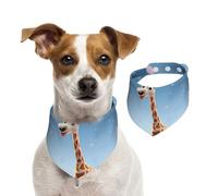 Dog Bandana Cartoons Giraffe Pet Scarf Adjustable Pets Bandanas Washable Double-Sided Pets Neckerchief Cotton Triangle Bib Dog Scarfs Cats Scarves for Puppy Costume Accessories Medium