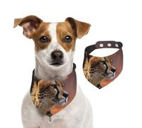 Dog Bandana Cheetah with Sunset Pet Scarf Adjustable Pets Bandanas Washable Double-Sided Pets Neckerchief Cotton Triangle Bib Dog Scarfs Cats Scarves for Puppy Costume Accessories Medium