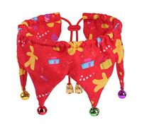 Dog Bandana Christmas Pet Scarf Bibs Kerchief Santa Man Print For Collar With Bells Adjustabl