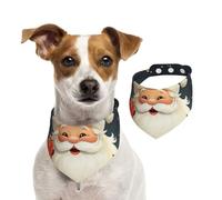 Dog Bandana Christmas Santa Claus Pet Scarf Adjustable Pets Bandanas Washable Double-Sided Pets Neckerchief Cotton Triangle Bib Dog Scarfs Cats Scarves for Puppy Costume Accessories Small