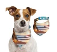 Dog Bandana Christmas Tree on The Beach Pet Scarf Adjustable Pets Bandanas Washable Double-Sided Pets Neckerchief Cotton Triangle Bib Dogs Scarfs Cats Scarves for Puppy Costume Accessories Small