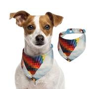 Dog Bandana Color Hot Air Balloon Pet Scarf Adjustable Pets Bandanas Washable Double-Sided Pets Neckerchief Cotton Triangle Bib Dog Scarfs Cats Scarves for Puppy Costume Accessories Small