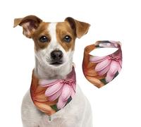 Dog Bandana Colorful Daisy Flower Pet Scarf Adjustable Pets Bandanas Washable Double-Sided Pets Neckerchief Cotton Triangle Bib Dogs Scarfs Cats Scarves for Puppy Costume Accessories Medium