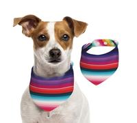 Dog Bandana Colorful Mexican Stripes Pet Scarf Adjustable Pets Bandanas Washable Double-Sided Pets Neckerchief Cotton Triangle Bib Dogs Scarfs Cats Scarves for Puppy Costume Accessories Large