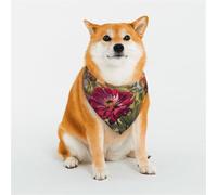 Dog Bandana Colorful Spring Summer Flower Dog Scarf Adjustable Pet Bandanas for Dogs Christmas Pets Scarf Triangle Bibs Kerchief Soft Breathable Puppy Bandana for Small Medium Large Cats Pet