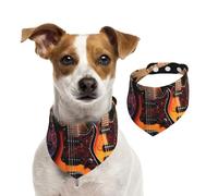 Dog Bandana Cool Electric Guitar Pet Scarf Adjustable Pets Bandanas Washable Double-Sided Pets Neckerchief Cotton Triangle Bib Dog Scarfs Cats Scarves for Puppy Costume Accessories Large