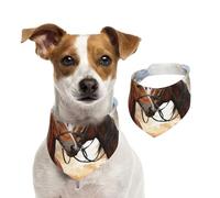 Dog Bandana Couple Horse Pet Scarf Adjustable Pets Bandanas Washable Double-Sided Pets Neckerchief Cotton Triangle Bib Dog Scarfs Cats Scarves for Puppy Costume Accessories Large
