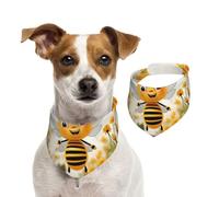 Dog Bandana Cute Bees Daisy Flower Pet Scarf Adjustable Pets Bandanas Washable Double-Sided Pets Neckerchief Cotton Triangle Bib Dog Scarfs Cats Scarves for Puppy Costume Accessories Medium