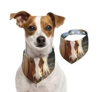 Dog Bandana Cute Brown Horse Pet Scarf Adjustable Pets Bandanas Washable Double-Sided Pets Neckerchief Cotton Triangle Bib Dogs Scarfs Cats Scarves for Puppy Costume Accessories Large