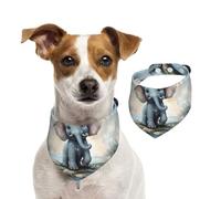 Dog Bandana Cute Elephant Play Bubbles Pet Scarf Adjustable Pets Bandanas Washable Double-Sided Pets Neckerchief Cotton Triangle Bib Dog Scarfs Cats Scarves for Puppy Costume Accessories Small