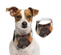 Dog Bandana Cute French Bulldog Pet Scarf Adjustable Pets Bandanas Washable Double-Sided Pets Neckerchief Cotton Triangle Bib Dog Scarfs Cats Scarves for Puppy Costume Accessories Medium