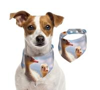 Dog Bandana Cute Goose Pet Scarf Adjustable Pets Bandanas Washable Double-Sided Pets Neckerchief Cotton Triangle Bib Dog Scarfs Cats Scarves for Puppy Costume Accessories Large