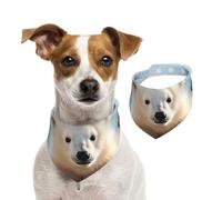 Dog Bandana Cute Polar Bear Animals Pet Scarf Adjustable Pets Bandanas Washable Double-Sided Pets Neckerchief Cotton Triangle Bib Dog Scarfs Cats Scarves for Puppy Costume Accessories Small