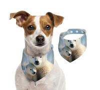 Dog Bandana Cute Polar Bear Pet Scarf Adjustable Pets Bandanas Washable Double-Sided Pets Neckerchief Cotton Triangle Bib Dogs Scarfs Cats Scarves for Puppy Costume Accessories Large